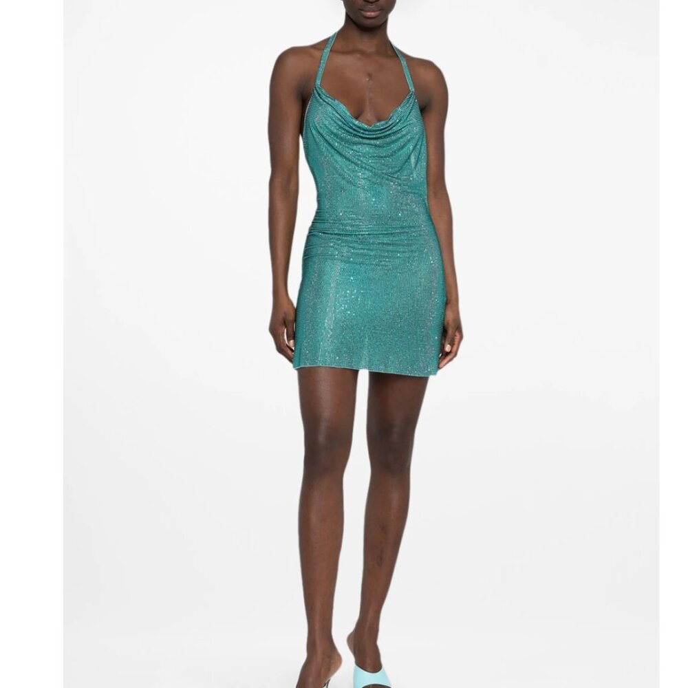 Giuseppe Di Morabito Crystal Embellished Draped Dress